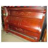 QUEEN SZ SLEIGH BED W/ RAILS