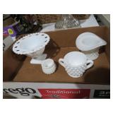 COLLECTION OF VTG MILKGLASS SOME HOBNAIL