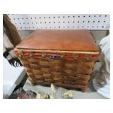 VINTAGE SEWING BASKET W/ CONTENTS