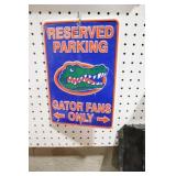 TIN FLORIDA GATORS PARKING ONLY SIGN 8X12