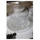CUT GLASS BOWLS, PLATE