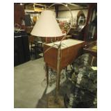 NICE BRASS ORNATE FLOOR LAMP W/ SHADE