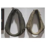 PAIR ANTIQUE LEATHER HORSE COLLAR HARNESS YOKES