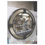 ORNATE FRAMED ROUND WALL MIRROR 34"R