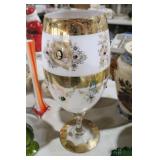 MOSER BOHEMIAN APPLIED ENAMEL PEARL MANTLEPIECE