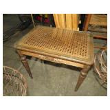 BEAUTIFUL ANTIQUE GLASS TOP SIDE TABLE