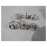 (6) METAL SKULL FASHION RINGS