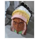 NATIVE AMERICAN CHIEF COOKIE JAR