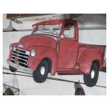 24" WELDED RED TRUCK WALL HANGING