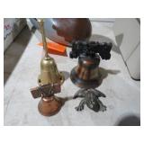 BRASS , COPPER LIBERTY &MISC BELLS , FROG