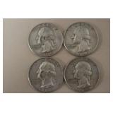1960 D, 61 D, 62 D, 63 D WASH. QUARTERS 90%
