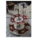 NICE PORCELAIN 2 TIER SNACK DISH