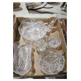 CRYSTAL/GLASS SNACK DISHES, MISC