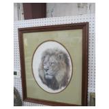 FRAMED GUY COHELEACH LION HEAD PRINT