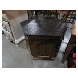 SOLID WOOD 1DR SLATE TOP OCTANGULAR SIDE TBL