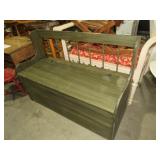 PAINTED WOOD LIFT TOP TOY BENCH