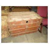 ANTIQUE LIFT TOP TRUNK
