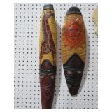 PAIR WOOD CARVED AFRICAN STYLE MASKS