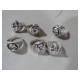 (6) SKULL FASHION RINGS