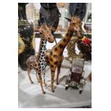 PAIR OF NICE HANDMADE LEATHER GIRAFFES