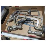 BOX FULL BRASS BITS & HANDSAWS