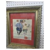 GOLD ORNATE FRAMED N ROCKWELL POLICE W/ LITTLE BOY