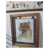 FRAMED ARTIST SIGNED LEOPARD PRINT