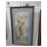 GOLD ORNATE FRAMED ANGEL/CHERUB PRINT