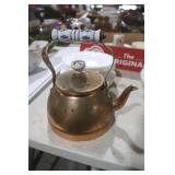 NICE PORCELAIN HANDLED COPPER KETTLE