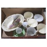 CHINA TEACUPS, BOWL, BOOT, MISC