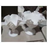 (2) FENTON HOBNAIL RUFFLE BOWLS