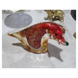 MURANO RED & AMBER GLASS BEAR - VINTAGE