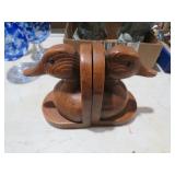 PAIR HEAVY WOOD DUCK BOOKENDS
