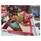 METAL FISH WATER CAN & CANDLE HOLDER