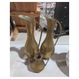 (3) VTG BRASS PITCHERS