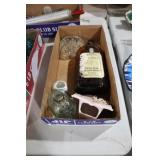 WHISKEY BOTTLE, PLANTER, MISC