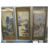 (3) FRAMED ORIENTAL WALL DECOR PIECES