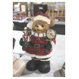 VINTAGE TEDDY BEAR SANTA CHALKWARE FIGURINE