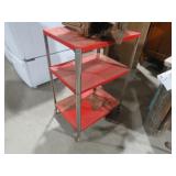 VINTAGE USED METAL RED KITCHEN CART