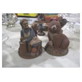 RESIN BEAR & WOMAN