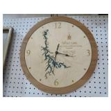 17" RD WOOD TELLICO LAKE WALL CLOCK