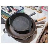 (3) CAST IRON SKILLETS