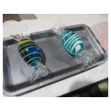 (2) HANDBLOWN ART GLASS CANDIES