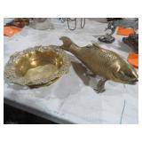 BRASS KOI & GRAPEVINE DISH - 2 PC