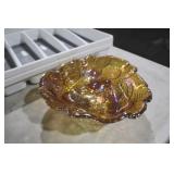 INDIANA GLASS LOGANBERRY IRIDESCENT CARNIVAL BOWL