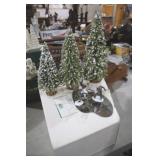 COL. DEPT 56 TREES/SKATERS W/ ORIG BOXES