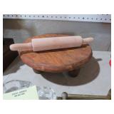 PRIMITIVE BISCUIT BOARD WITH ROLLING PIN