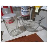 GLASS MEASURING CUP /  COFFEE CANISTER