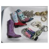 COLL. MINI COWBOY BOOT, RINGS, ELEPHANT PIN
