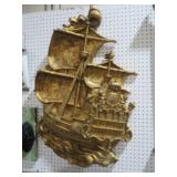 UNIQUE RESIN 3-D SAILING SHIP WALL DECOR